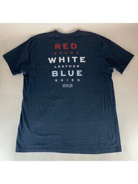 Baseballism Red White Blue Patriotic Short Sleeve Crewneck Shirt Mens XL